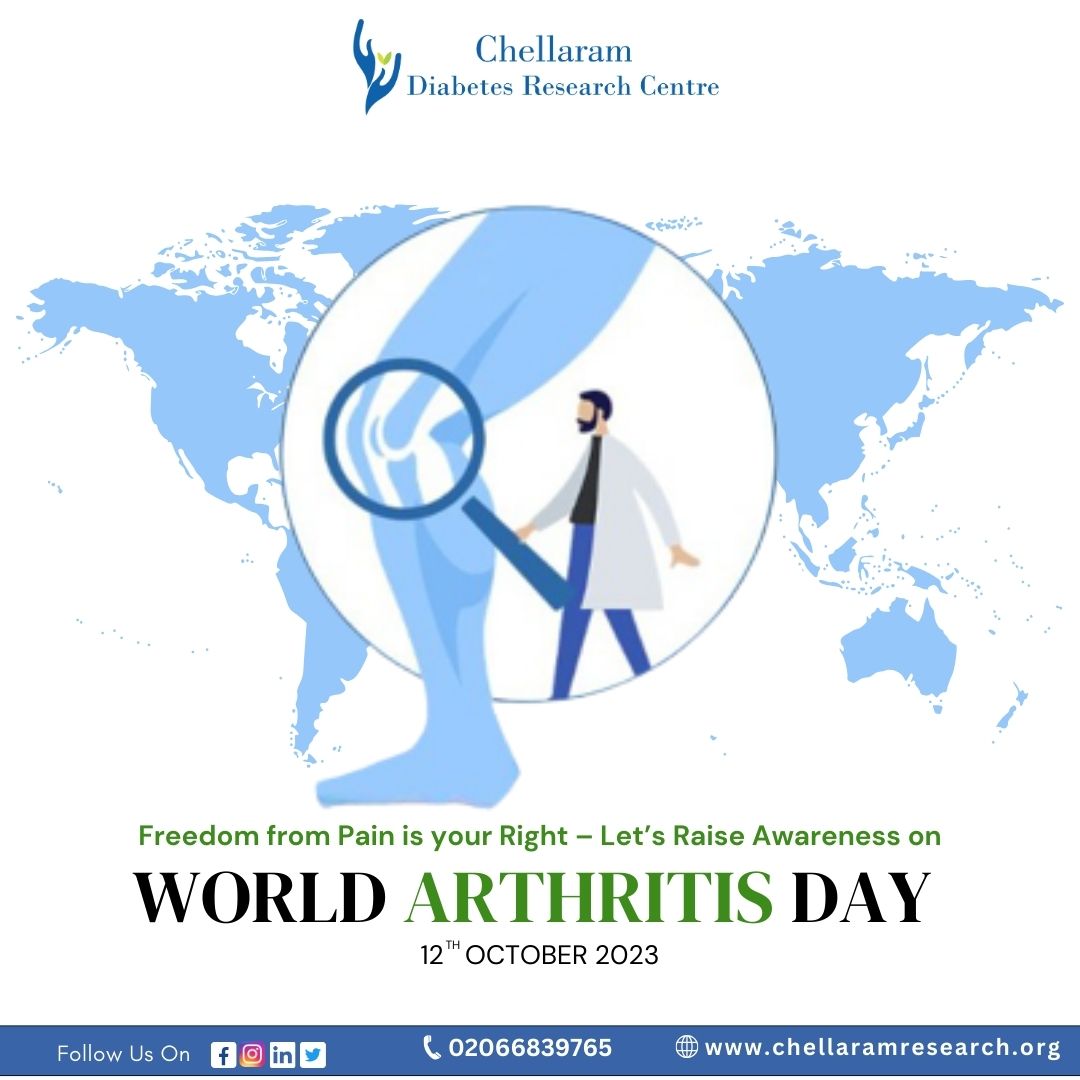 Today on World Arthritis Day, let's raise awareness on the theme - Freedom from Pain is your Right

#WorldArthritisDay #ArthritisPain #arthritis #arthritisrelief #ChellaramDiabetesResearchCentre @Unnikri