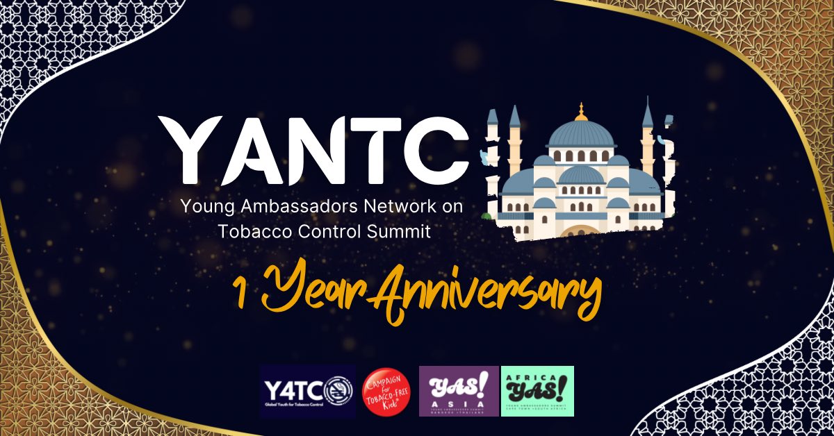 Y4TCNetwork's tweet photo. Celebrating 1 year of uniting global youth ambassadors for a tobacco-free generation at the YANTC Summit in Istanbul! 🌍🚭
Our commitment to advancing tobacco control with Y4TC remains unwavering. 💪 #YANTC #Y4TC #TobaccoControl #YouthAdvocacy https://t.co/csRwrE8jt3