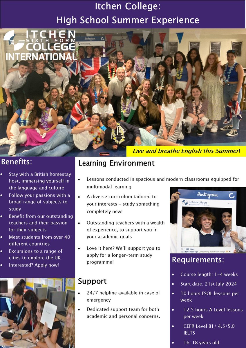 ItchenInter's tweet image. COMING SUMMER 2024!

Find out more here: itchen.ac.uk/.../high-schoo…

Apply here: forms.gle/1dAqJB5tTvZgNe…