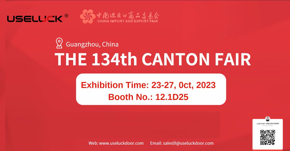 UseluckDoor's tweet photo. Dear Friend,

We are pleased to extend our warmest invitation to you for the 134th Canton Fair.

We are eagerly looking forward to showcasing our latest product samples at the upcoming Canton Fair. 

Thank you for considering our invitation. 
Warm regards,

USELUCK DOOR https://t.co/P5WNh7j7Jx