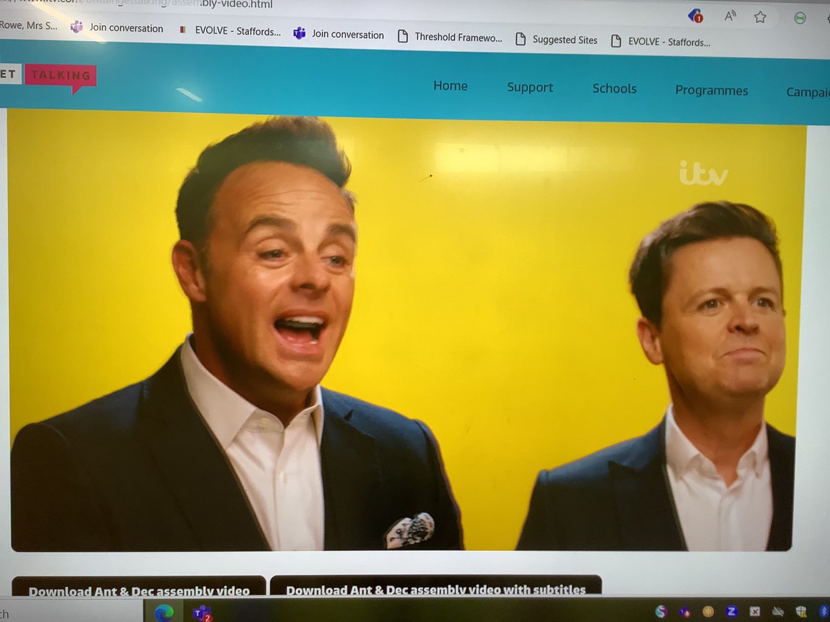 Launching World Mental Health Day with a whole school assembly @ITV @antanddec well done children for wearing a touch of yellow to show your support for @YoungMindsUK #HelloYellow  Now get ready for Ant and Dec’s homework being sent home tonight! #BritainGetTalking