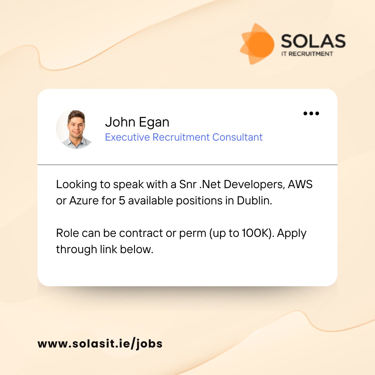 John Egan is looking to speak with a Snr .Net Developers, AWS or Azure for 5 available positions in Dublin. The roles can be contract or perm (up to €100K). Apply through the link below 👇

Apply here: lnkd.in/e7s3W9tY

#developerjobs #Dublinjobs #ContractorJobs #Azure