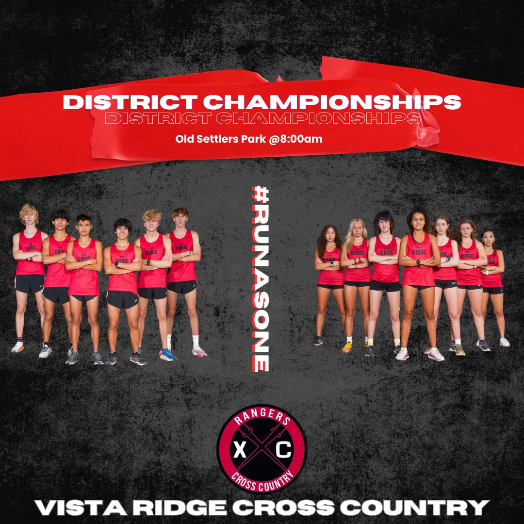 It's go time!  Come out and support VistaCross this Thursday.  #championshipseason #RUNasone