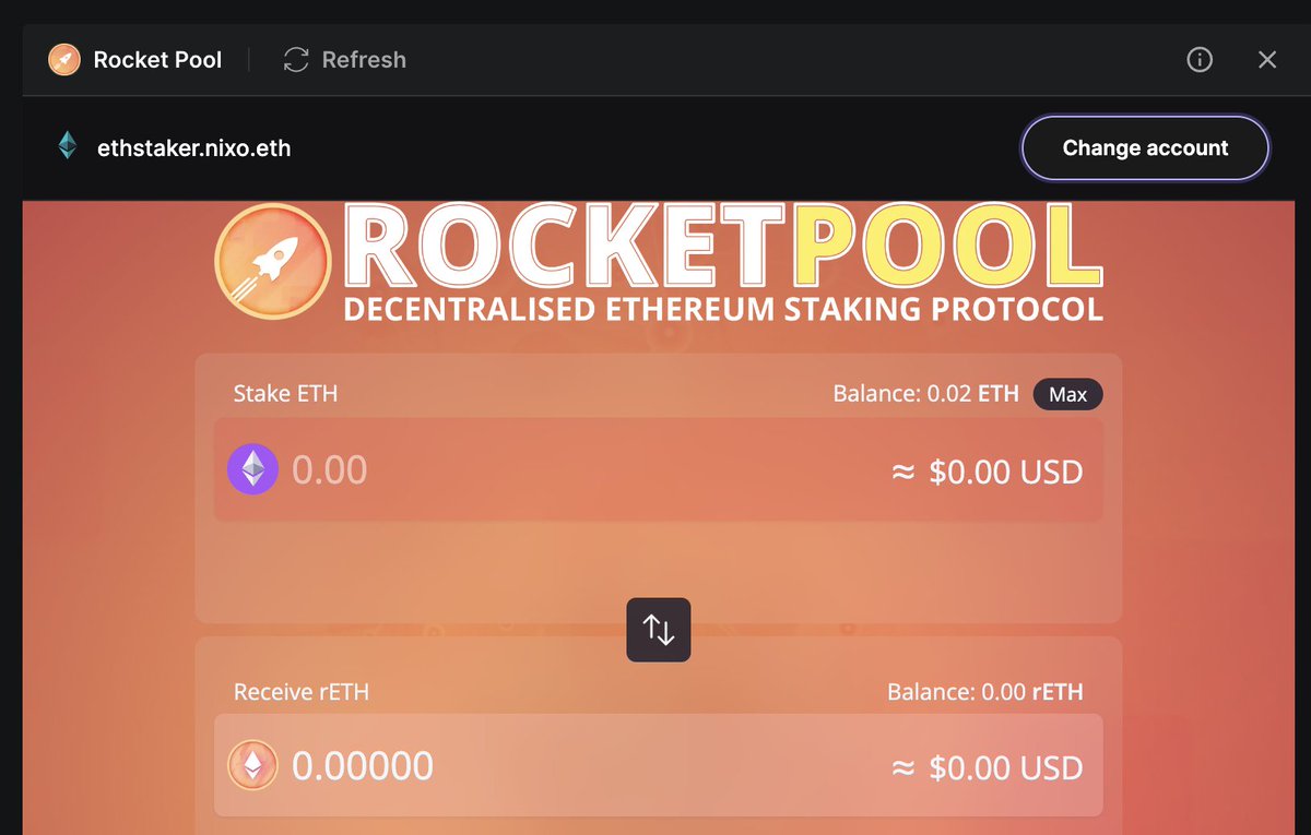 gm - you can now stake any amount of ETH through the Ledger Live app with  @Rocket_Pool and with @Kiln_finance Super excited to see @Ledger supporting  diversification of staked ETH!