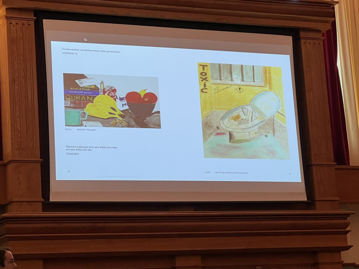 TRClinPsych's tweet photo. @RCGPSecureEnvi1 - great presentation by Guy Atkins
Artist-researcher re: Pentonville Prison Art Project: We Are What We Eat
“When I get hungry I get angry. Everyone does. That’s what is so stupid about the food here. It makes you angry.” https://t.co/EPrPfAE3DA