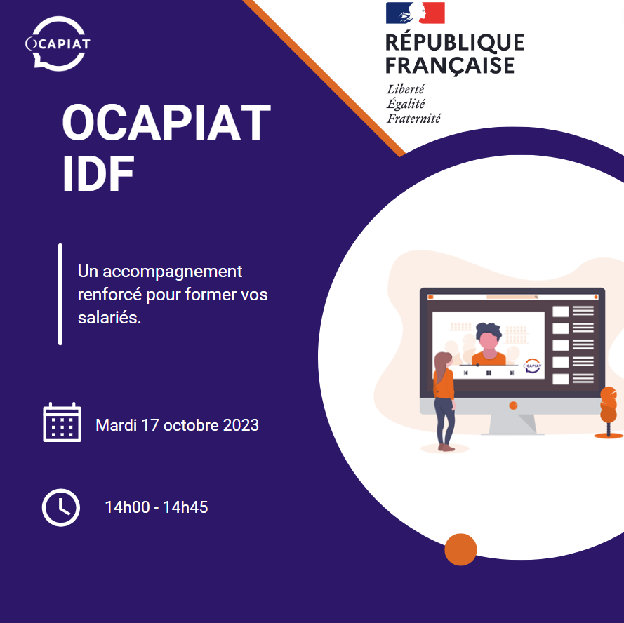 Ocapiat_IDF's tweet photo. #OCAPIAT IDF vous propose un webinaire :

📆le 17 octobre 2023

🕐de 14h00 à 14h45

Découvrez les modalités du FNE Formation 2023 !
Un accompagnement renforcé pour former vos salariés

👉https://t.co/tfVLmtttna https://t.co/cwnPcSU04Z
