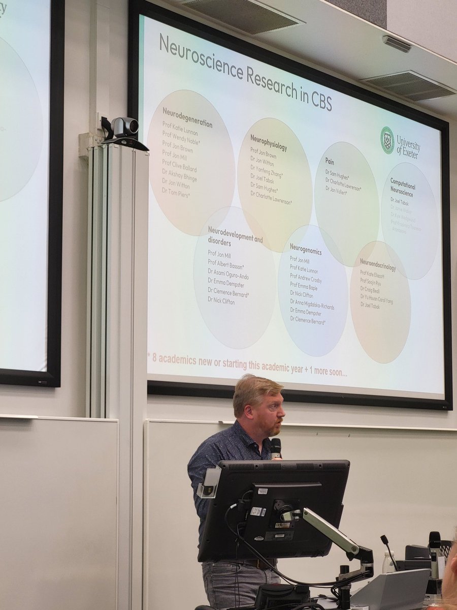 Our Head of Department @jontbrown opening our Student Neuroscience Seminar series. Some exciting talks today from work done in Pain from @SamNeuroPain lab and Neurodgeneration and Tau from @wendyjnoble. @exeter_neurosoc @ExeterMed @ExeterNeuro