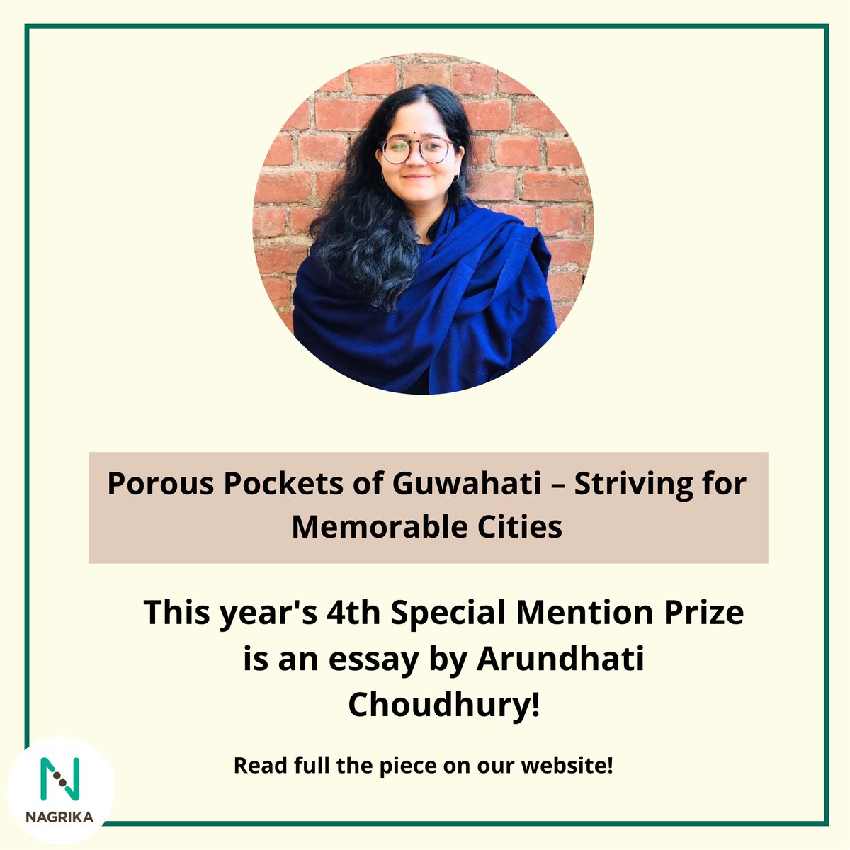 Our 5th special mention is an essay by Arundhati from Guwahati. Her essay is a well-researched piece that dives deep into the transformation of Guwahati, painting a vivid picture of its evolution.

Use this link to read the full essay- nagrika.org/nagrikalarticl…

#Nagrika #Guwahati