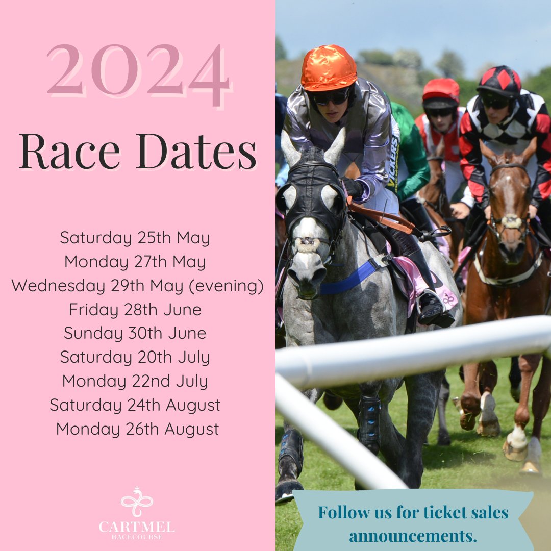 Drum roll please... 🥁 Our 2024 race dates are here! 🎉🏇 We can't wait to welcome everyone back next summer for a fabulous season!