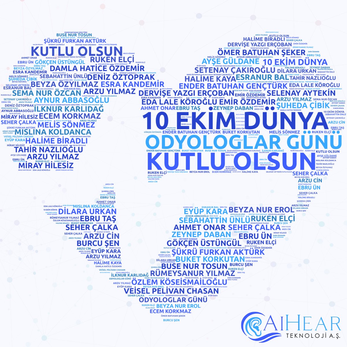 Başta akademik danışmanımız Dr. Öğr. Üyesi Eyüp Kara ve çalışmalarımıza katkı sağlayan değerli gönüllü odyologlarımız olmak üzere, tüm odyologların 10 Ekim Dünya Odyologlar gününü kutlarız! 🦻🧏

#10ekimdünyaodyologlargünü #odyoloji #odyolog