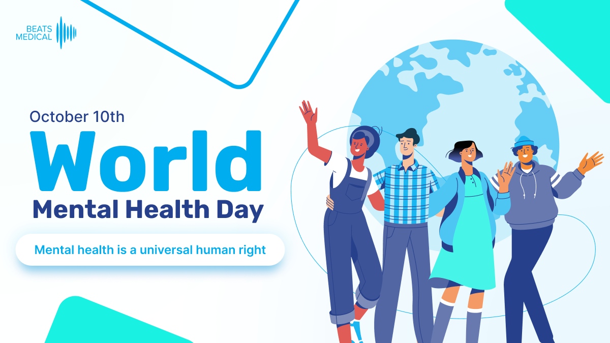 BeatsMedical's tweet photo. October 10th marks World Mental Health day.

This is an opportunity to unite behind the theme ‘Mental health is a universal human right' to improve knowledge, raise awareness and drive actions that promote and protect everyone’s mental health.

#WorldMentalHealthDay https://t.co/sVidBaItdB