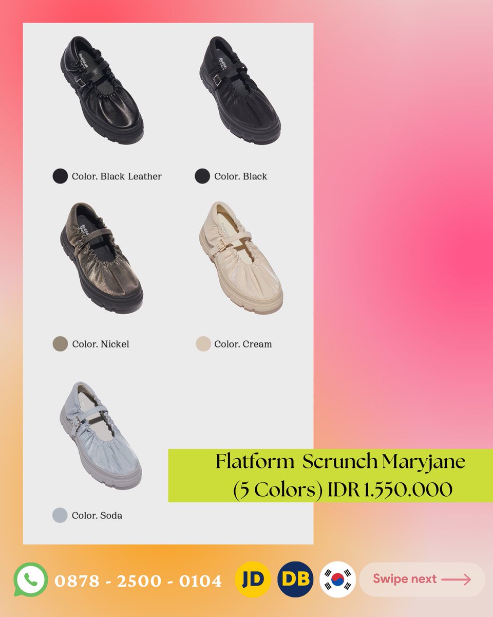 jastipdok's tweet photo. Fast PO Hand Carry Rockfish Weatherwear Korea ballet flat &amp; platform shoes, starts from 1 juta (harga tertera di gambar) 

ETA JKT 20 Oktober 2023 

WA only 0878-2500-0104 

#jastipkorea #jastiprockfishweatherwear #rockfishweatherwear https://t.co/zqOnOD5uLA