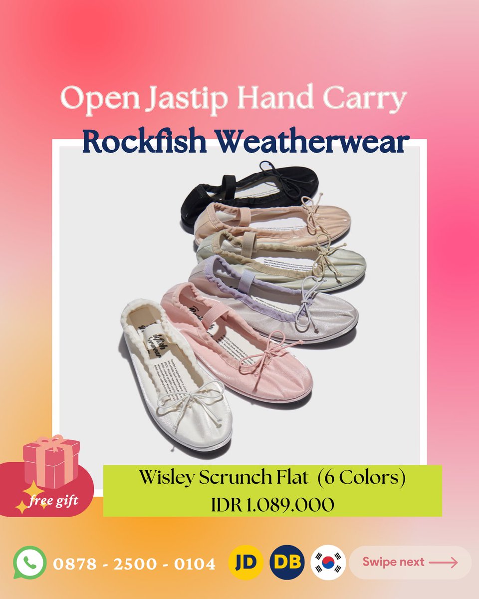 jastipdok's tweet photo. Fast PO Hand Carry Rockfish Weatherwear Korea ballet flat &amp; platform shoes, starts from 1 juta (harga tertera di gambar) 

ETA JKT 20 Oktober 2023 

WA only 0878-2500-0104 

#jastipkorea #jastiprockfishweatherwear #rockfishweatherwear https://t.co/UuymnrCsTz