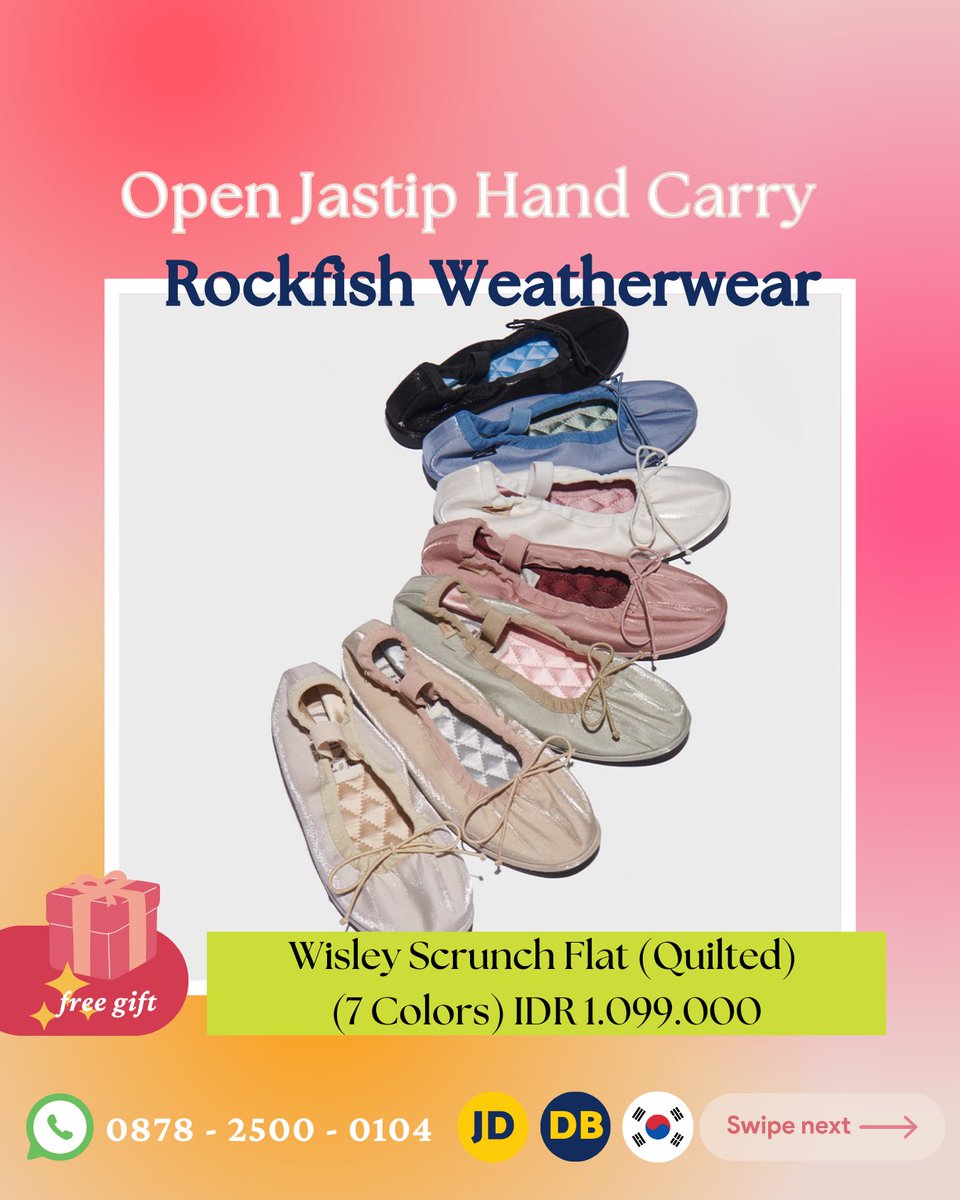 jastipdok's tweet photo. Fast PO Hand Carry Rockfish Weatherwear Korea ballet flat &amp; platform shoes, starts from 1 juta (harga tertera di gambar) 

ETA JKT 20 Oktober 2023 

WA only 0878-2500-0104 

#jastipkorea #jastiprockfishweatherwear #rockfishweatherwear https://t.co/UuymnrCsTz