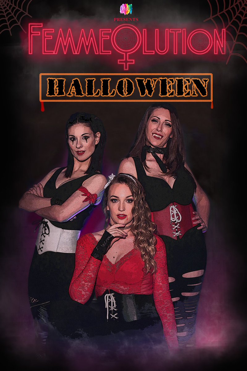 FemmeOlution's tweet photo. It’s that time of year again 🙌 Celebrating her third year 👻 Halloween, let’s be having ya 🎃  

#femmeolution #beproductions #femmeolutionhalloween #halloween #trio #girlgroup https://t.co/ur74MaIhMo