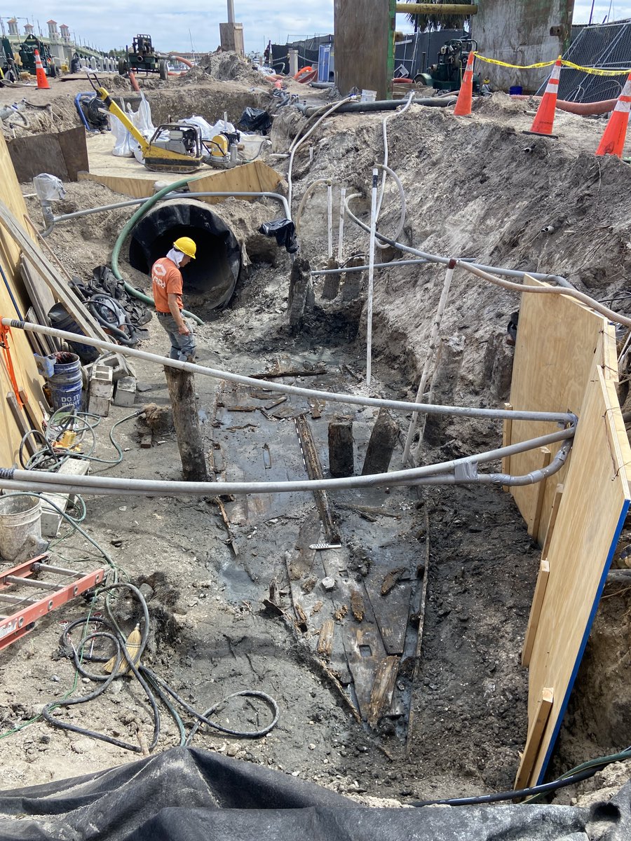MyFDOT_NEFL's tweet photo. Progress is being made! Here are a few more photographs of what SEARCH archaeologists are excavating in St. Augustine. This was discovered late last week while crews were working at the King Street and State Road AIA drainage improvement project. Very cool! https://t.co/j7dmRYqsCp