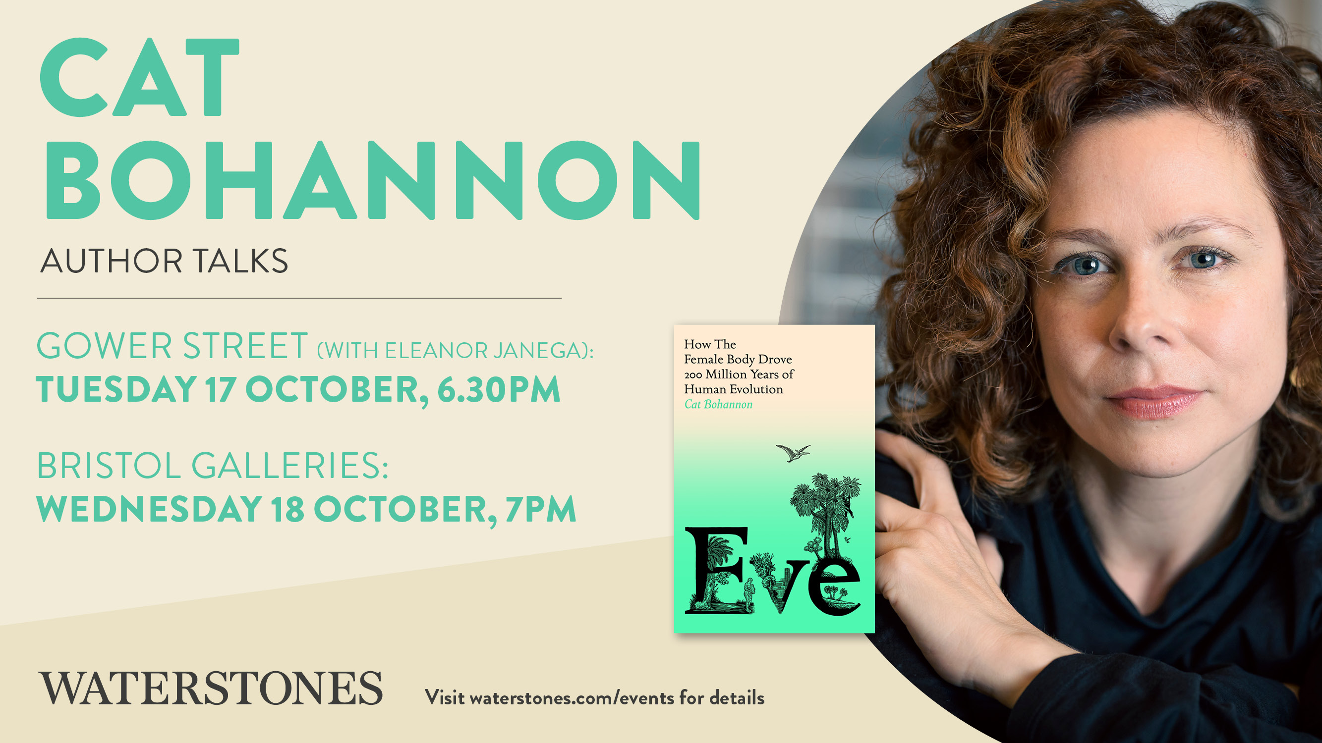 Hutchinson Heinemann on X: There's still the chance to get your tickets to  see Cat Bohannon in Bristol and at @gowerst_books talking about female  evolution and her book EVE. Tickets are available