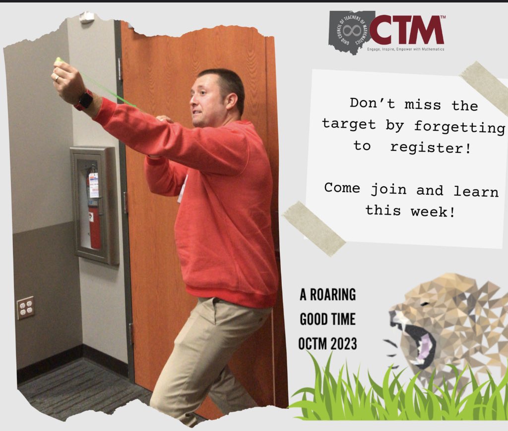 ohioctm's tweet photo. 2 days until the conference starts! Be sure to register for this year’s OCTM Conference at Kalahari Resort &amp; Conventions in Sandusky, OH October 12-13. #RoarOCTM23 https://t.co/5CYfsWRP83