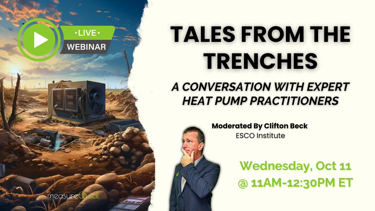 hvacdp's tweet photo. Be Sure to catch our next Webinar in this awesome series on mass heat ppump adoption in the US. This sessions brings both owrds of caution and encouragment from those out there on the front line.  This is a live chat with the contractors in the trenches!
https://t.co/IyifiS2oYw https://t.co/TSu4DJ3UoI