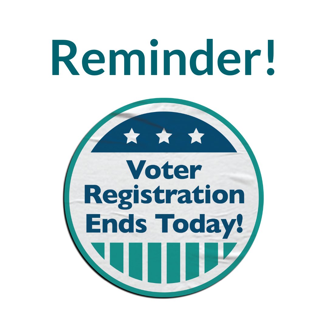 TODAY is the last day to register to vote in the November 7th election. Don't forget... If you've moved or changed your name, you'll need to register! Students eligible to vote can register at their school library. For more information on voting visit: ow.ly/1AgK50PQIhN