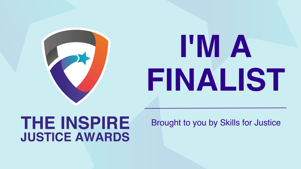 The #InspireJusticeAwards @Skills_Justice are just two weeks away and #ICYMI, we've been shortlisted in two categories! Follow us here on the evening of 26th Oct to see how we get on!