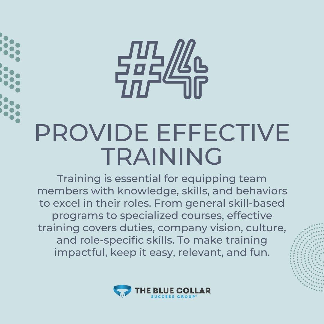 #EffectiveTraining is crucial for enhancing #JobPerformance by equipping teams with new knowledge, skills & behaviors while being easy, relevant & fun!

#SkillsDevelopment #BlueCollar #KennyChapman #Teamwork #BusinessOwnerTips #TipTuesday