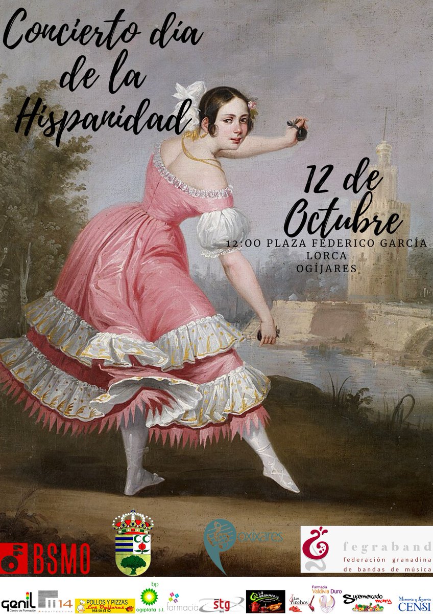 Este 12 de Ocrubre te esperamos en la Plaza Federifo García Lorca, para el concierto con motivo del Día de la Hispanidad.
¡No te lo pierdas! 
#bsmo #suenaBSMO #Ogíjares 
#música #banda