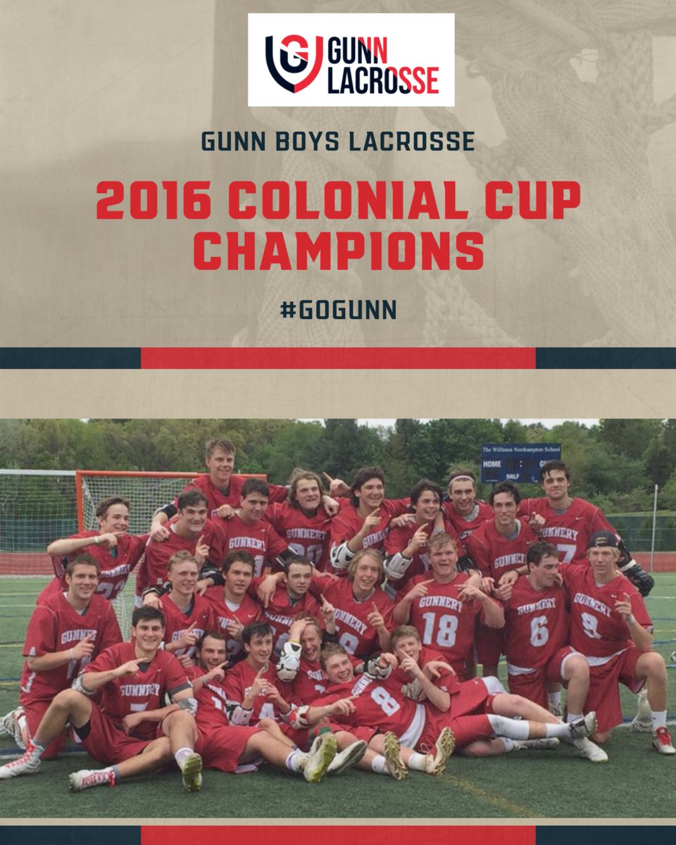 GunnBoysLax's tweet photo. Throwback Tuesday.  Celebrating The 2016 Colonial Cup Championship Team.  #GoGunn #RollDERS #BuildingFutures #StudentAthletes #BoardingSchoolLife #JoinTheLegacy https://t.co/eSzYsWhSAn