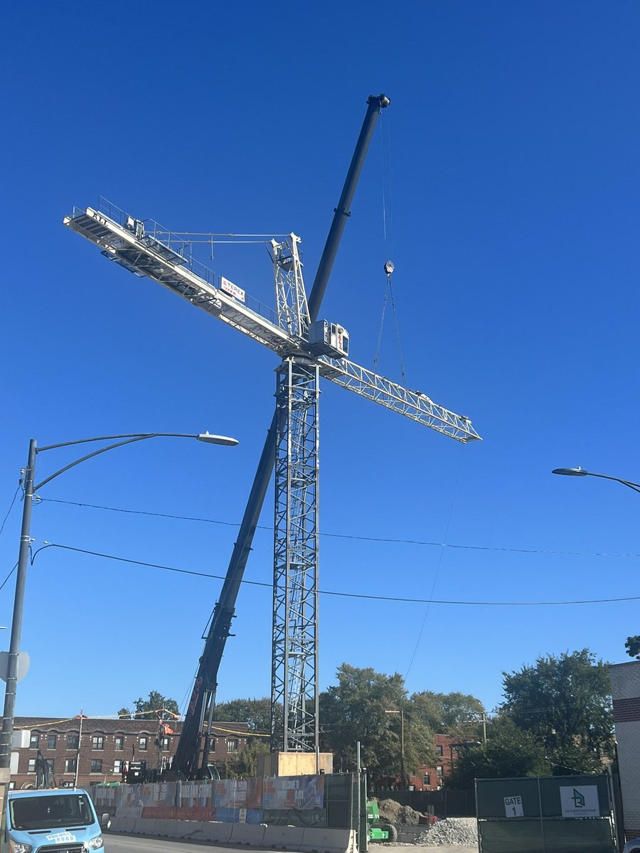 CoreyBBrooks's tweet photo. "Believe your eyes, folks! The crane is now towering over Oblock. 🏗️ Big things are happening, and we're just getting started! 🌟 #CraneIsUp #ExcitingTimes #OpportunityBlock #ProjecHood https://t.co/7LtPVyy0eZ