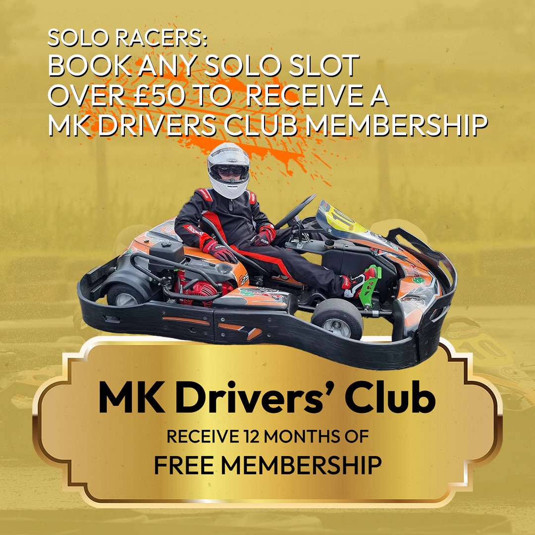 🏁 Midland Karting - Where Speed Meets Fun! 🏁
Book a slot, spend over £50 and get a FREE 12-month membership to the new and prestigious MK Drivers Club.

Your Perks?
✅ Enjoy 20% off ALL bookings and more. 
Visit midlandkarting.co.uk