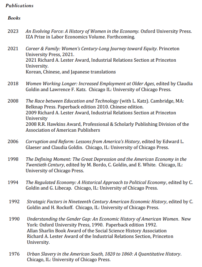 J52Wallusch's tweet photo. #Cliometrics
So Claudia #Goldin won the Riksbank (aka #Nobel) Prize in #EconomicSciences.
Her publication list is bloody mile-long:
* 111 papers
* 7 books
* H-index: 49
* i-10 index: 86
* citations: 10,964
But hey, it's all about gender ideology and feminism, yeah? https://t.co/ISyNIZ9ogH