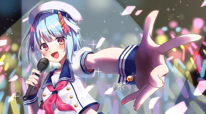 commission!Vtuberさん描かせて頂きました～大変歌がお上手だったのでライブ超満員なイメージで 