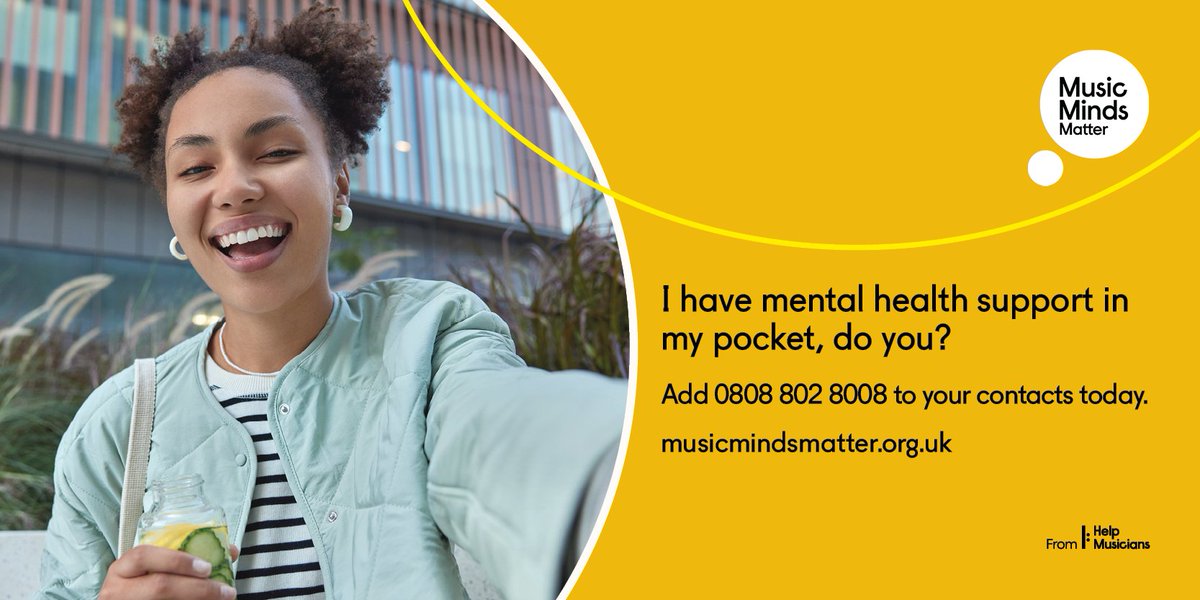 Always have mental health support in your pocket. Music Minds Matter from <a href="/HelpMusicians/">Help Musicians</a> offers free, confidential 24/7 support to everyone working in music. This #WorldMentalHealthDay add the number to your contacts so you’re always ready to access support: 0808 802 8008