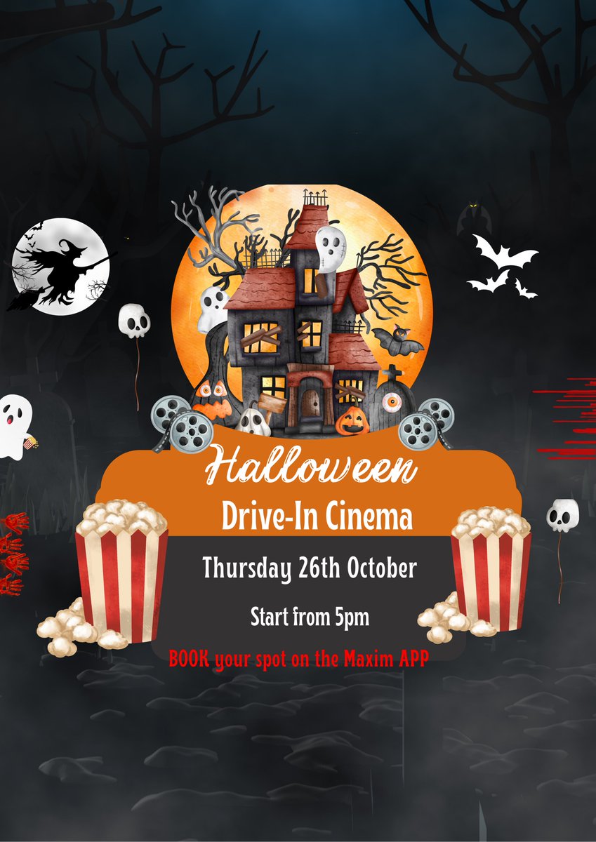 Calling all Halloween fans at Maxim Park! Here are our two chilling events for our Tenants:
👻 26th of October, our best-loved family event at the Park: Drive-In cinema.
👹26th - 31st of October: competition for the best costume worn at the Park. Follow the APP for more details.