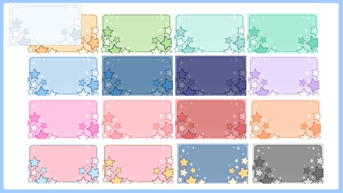AOmaterial's tweet photo. ［素材追加!］
太めなフチのかわいいポップな星背景全１７種
https://t.co/GSLy60ML61
ポップでかわいい星の背景です！

その他背景も数多く配布中！
https://t.co/J2ipvpu1O7

フォロー、RT、いいねお待ちしております！
#Vtuber素材 #AOmaterial #フリー素材 #素材配布 #freevtuberasset #vtuberasset #vtuber免費素材