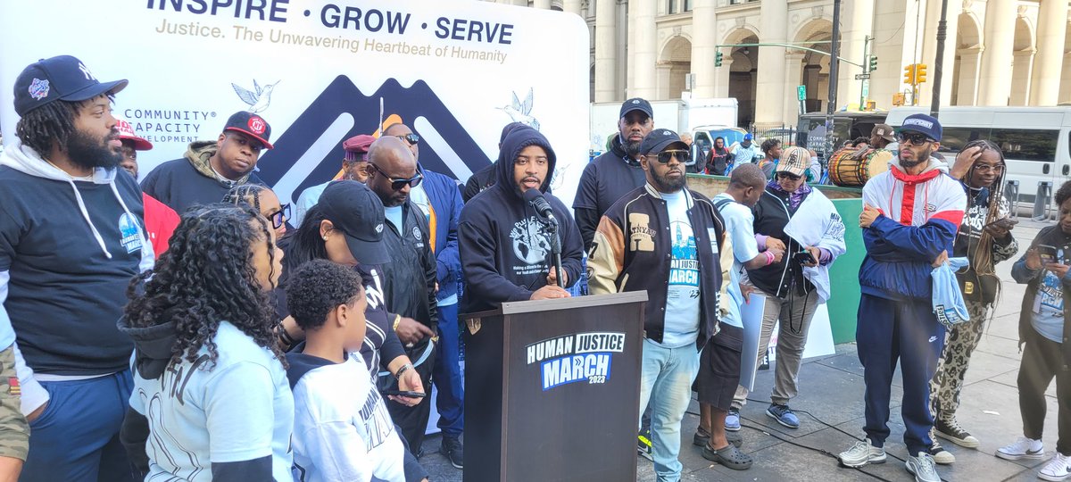 bsimsphd's tweet photo. Out with the Legendary @kbainnyc and family in New York City for @ccdworldwide's 3rd annual Human Justice March. 

Young Brock and thousands of others made the march from Brooklyn > Manhattan > Queensbridge to highlight #humanjustice work in NYC and across the world. https://t.co/UHstlxvwb5