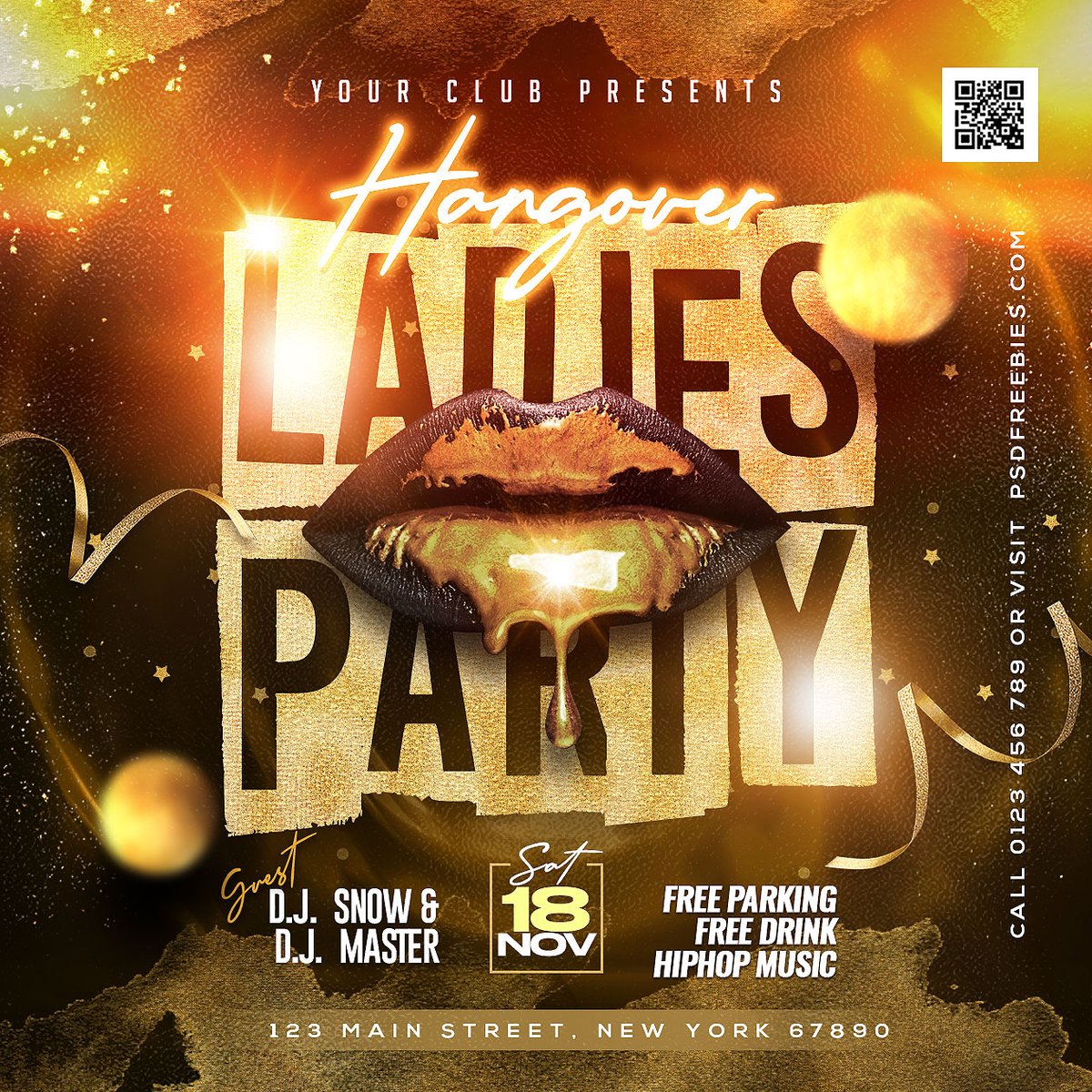 Free Golden Night Party Social Media Post Design PSD
Download Link &gt;&gt;psdfreebies.com/psd/golden-nig…

#freepsd #psd #photoshop #socialmedia #facebookpost #Instagrampost #partypost #freetemplate #ladiesnight #ladiesparty #instagram #girlsnight #girlsparty #fridaynightparty  #weekendparty