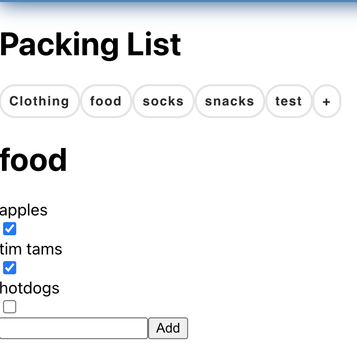 tinaiscoding's tweet photo. D67 #100DaysOfCode
It's been a hot minute here Twitter. Finally doing some work on voyage! Users can now add items to their packing list, but still working on rendering the items as it's been added and the checked function. Supabase has been a learning curve 🙏 https://t.co/Xaz1qI3ccI
