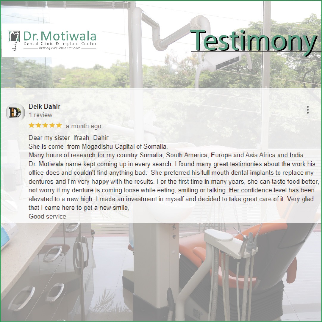 Testimony | Dr. Irfan Ali Motiwala
Yet another success story of our happy patient.

#zirconiabridge #fullmouthdentalimplants #dentalimplants #missingteeth #permanentteethin3days #nexxzr #zirconiacrowns #bestdentalclinic #bestdentistinindia #smilemakeover
#hyderabad #australia