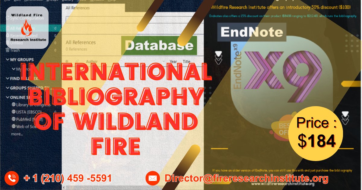 ABWebTech's tweet image. At Wildland Fire Research Institute, we're passionate about sharing knowledge. our monthly bulletin, and you also have the privilege to download a fresh version.
buy now: wifri.org/product/intern…
#Wildlandfire #wildlandfirefighter #bibliography #WildfireExperts #ecology