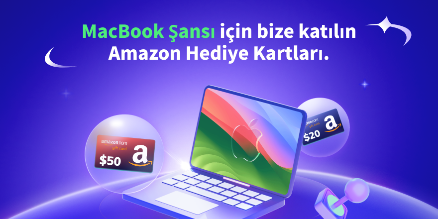 [🎈 macOS Sonoma yayın anma etkinliği düzenlendi 🎈]

🖥️ Bir MacBook ve daha fazlasını kazanın!
🎯%30'a varan indirim!
Bu fırsatı kaçırmayın (^_−)

🗓️Uygulama dönemi: 09/28-10/25
🎡Kampanya sayfası: bit.ly/45ntQTN

#macossonoma #sürüm#4DDiG