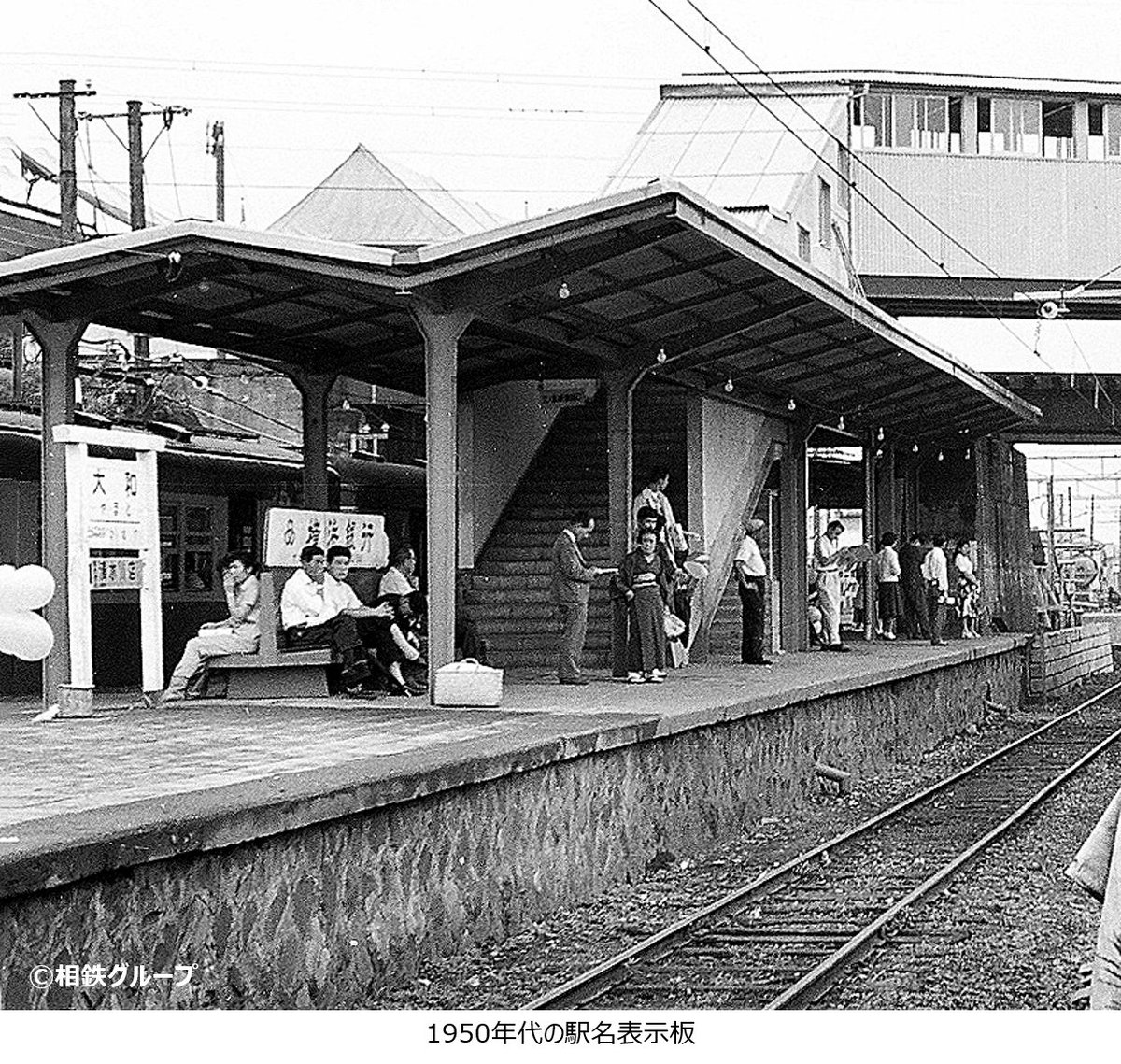 駅名や列車の行き先を案内するために駅に設置された看板。 1960年代に