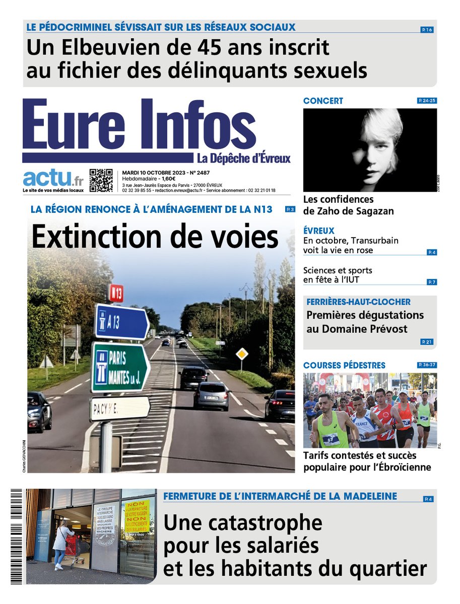 Eureinfodepeche's tweet photo. La @RegionNormandie abandonne le projet de 2x2 voies entre #Evreux et #Chaufour : c'est à la une de l'#Eure infos cette semaine 🔽
Retrouvez le journal chez tous vos dépositaires habituels, et également ici : https://t.co/u9VvtjQv5j
@Les_Yvelines https://t.co/vTZ1lueMqT