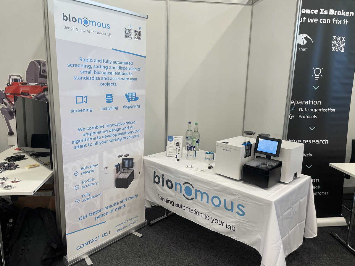 BionomousCH's tweet photo. We are at the #ForumEPFL! Come and visit us at the booth R05 🤖 We will be very happy to show you the EggSorter on live and tell you about us! https://t.co/1yOgtDkBAp
