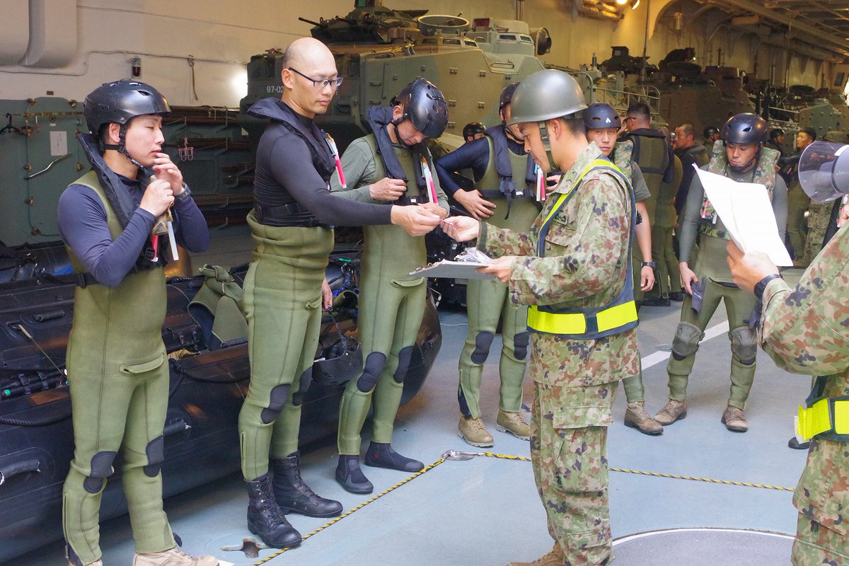 輸送特別訓練②】 ＃第1水陸機動連隊 は、対戦車中隊基幹の乗船隊を