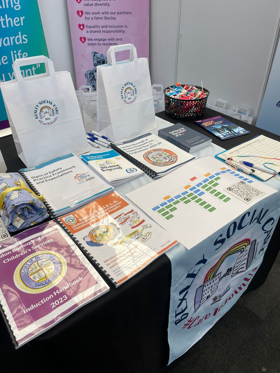 BexleyCSC's tweet image. #cclive2023 we are ready for you! Come see us on stand 25 to discuss relational, collaborative social work practice! #CareToJoinUs #signsofsafety #relationalpractice @LBofBexley @CommunityCare