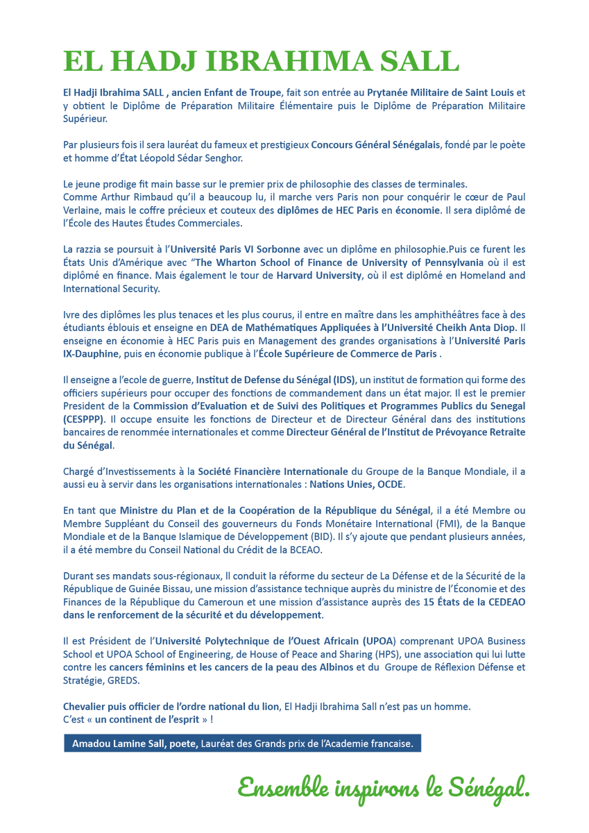 pdrparti's tweet photo. #EIS2024

Du Prytanée Militaire de Saint-Louis à Président de la Commission d’Évaluation et de Suivi des Politiques Publiques du Sénégal (CESPPP), un autre Sénégal est possible avec El Hadji Ibrahima SALL… 💯

#PDR #senegal #republique #developpement #Kebetu 🇸🇳 https://t.co/5IL2pqPcXs