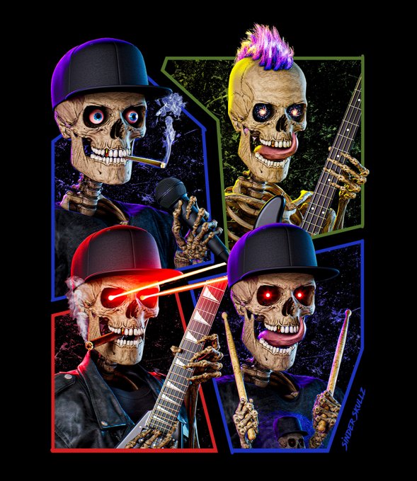 SinderSkullz's tweet photo. Remember! Those who collect a full band with the 4 music traits, and gain Band Manager Role in Discord will receive our upcoming #MusicNFT free!! 🎸🥁🎤💀
#NFT #CNFT #NFTProject #NFTCommunity #NFTCollectors #LFG #CNFTCollector #CardanoCommunity #Skullz #HeavyMetal https://t.co/v50aWNSTOg