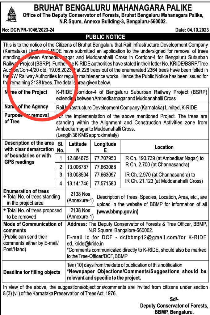 vijayvruksha's tweet image. #2000 trees will be cut...please check details n email to @ dcfbbmp12@gmail.com
#bbmp #treecutting #Bengaluru