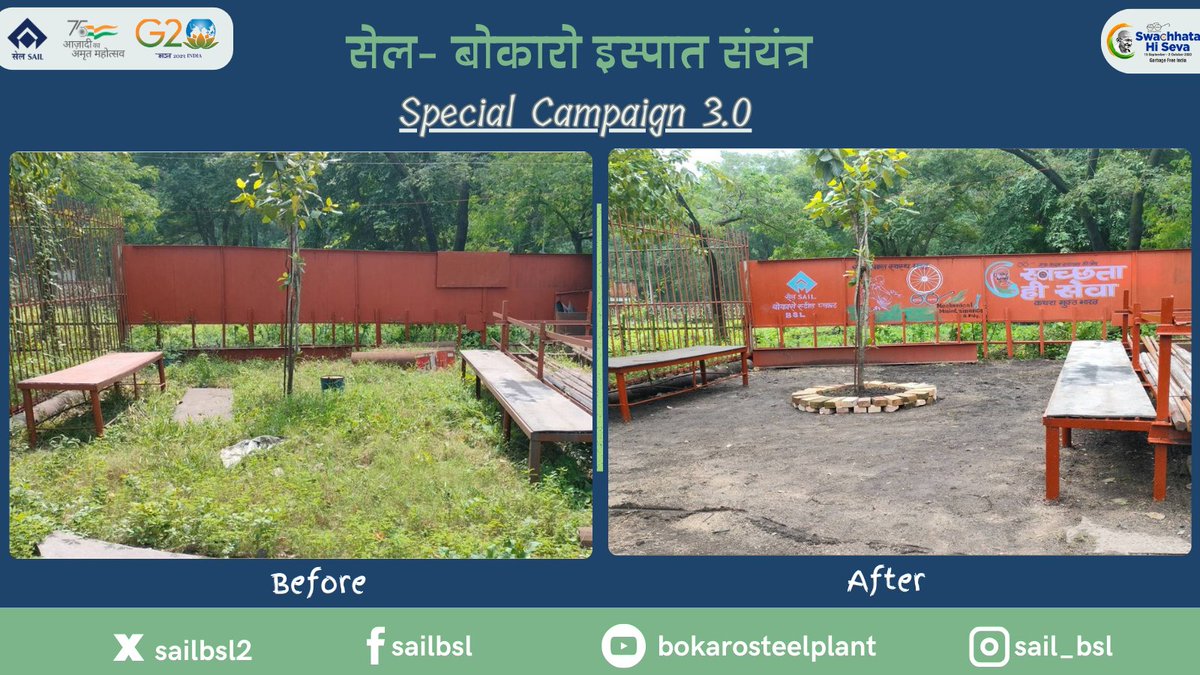 SAILBSL2's tweet photo. Glimpses of special cleanliness drive under #SpecialCampaign3.0 going on at SAIL-Bokaro Steel Plant 
#swachhbharatmission 
#BokaroSteelPlant https://t.co/1y6McmHTrK